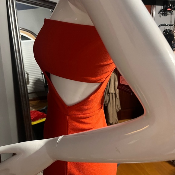 NWT Missguided Cut Out Dress, sz 2 orange - Picture 2 of 5